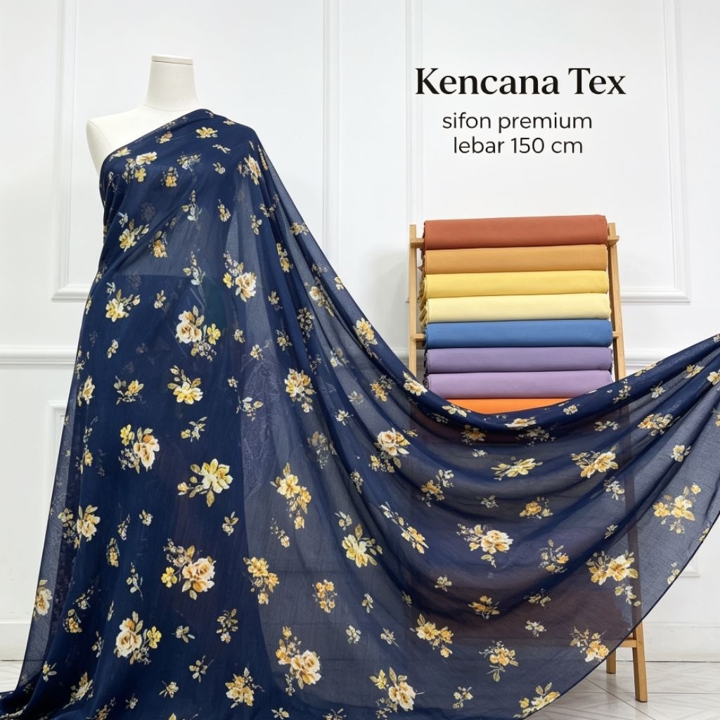 kain sifon motif premium - kain sifon motif bunga - kain premium sifon - kain sifon light premium - 