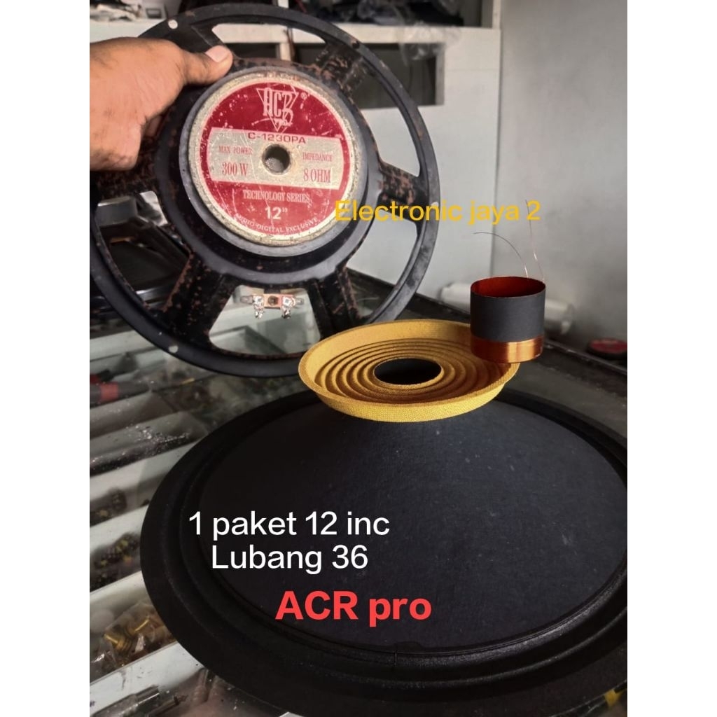 1 paket daun kertas speaker 12 inc Acr pro Diameter Lubang 36