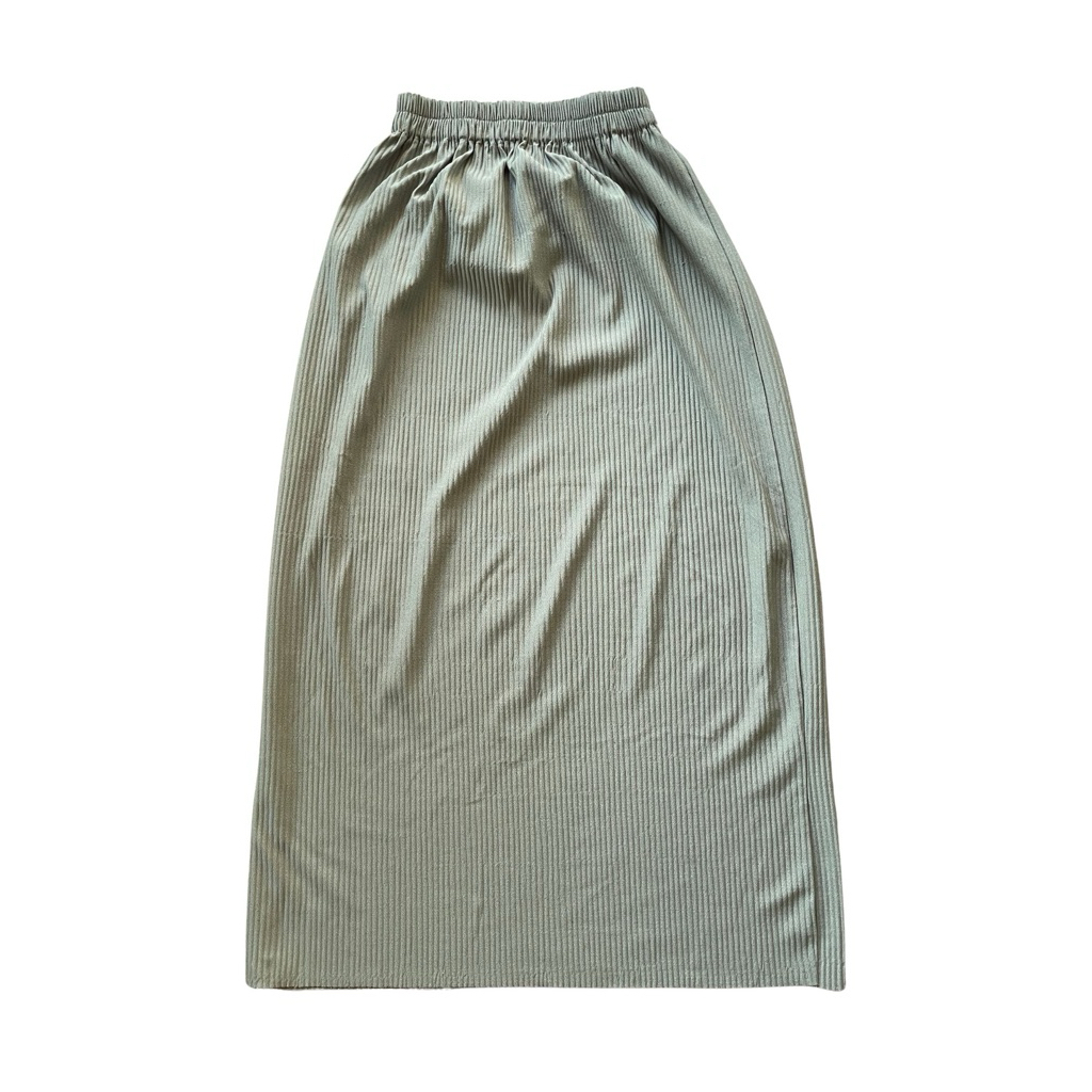 Preloved Rok Plisket Hijau Sage