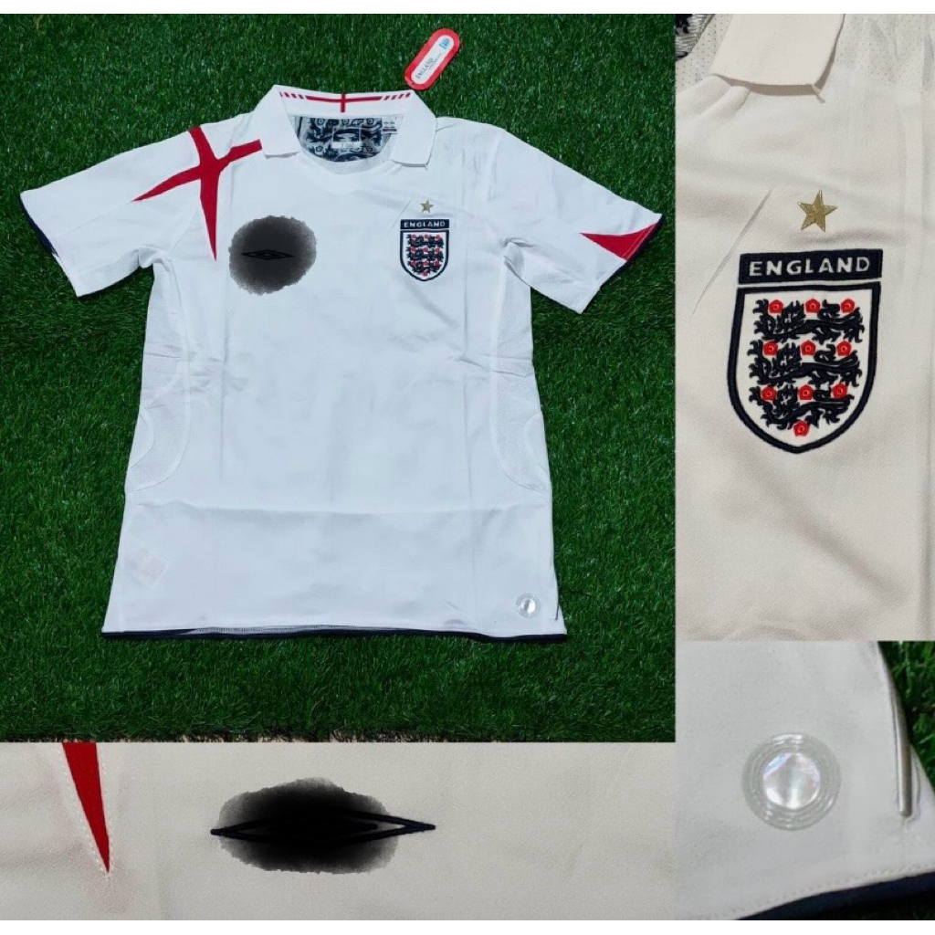 Jersey Kaos Baju Sepak Bola Inggris England British Home Away 3rd Third Putih White Retro Klasik Cla