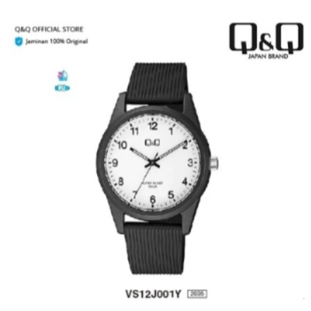 Jam Tangan Q&Q VS12 Original Wanita Analog Rubber Tali Karet Cewek QQ Water Resist Watch