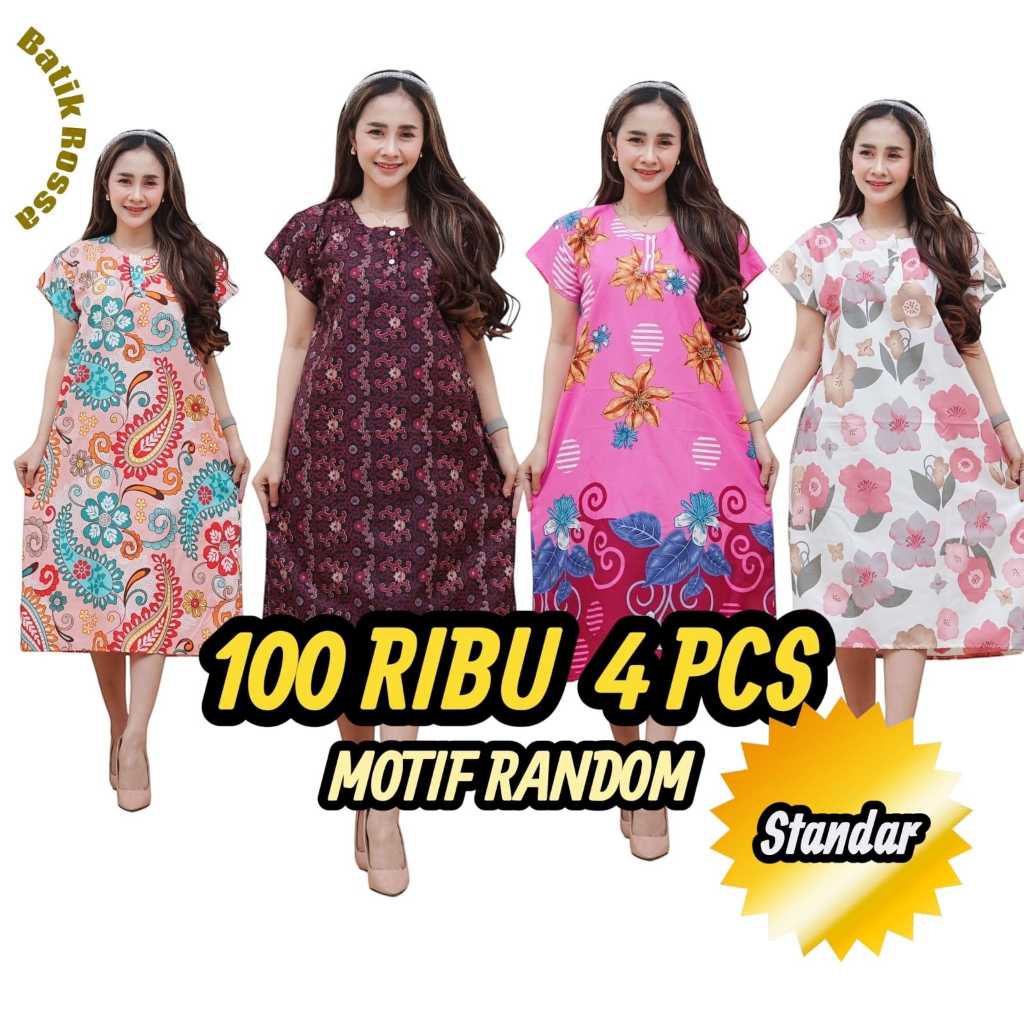 Daster 100 Dapat 4 Pcs | 100ribu Dapat 4 Daster | Daster 120 Dapat 4 Pcs Jumbo