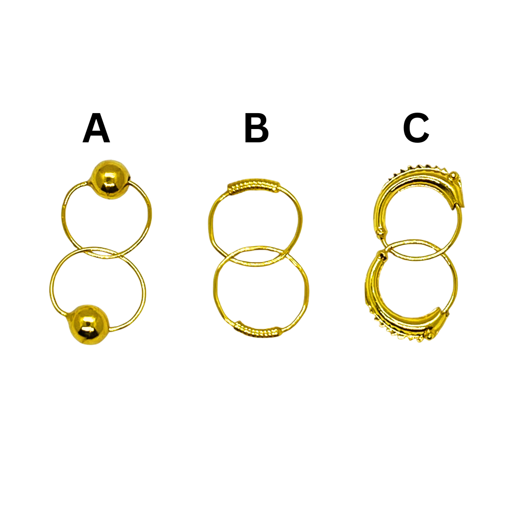 Anting Bayi Newborn Emas Asli Kadar 700 875