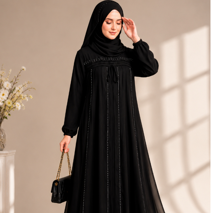 Zeina Dress By HIJRAH HIJAB COLLECTION ~ Gamis Ceruty Babydoll Full Furing Terbaru 2026