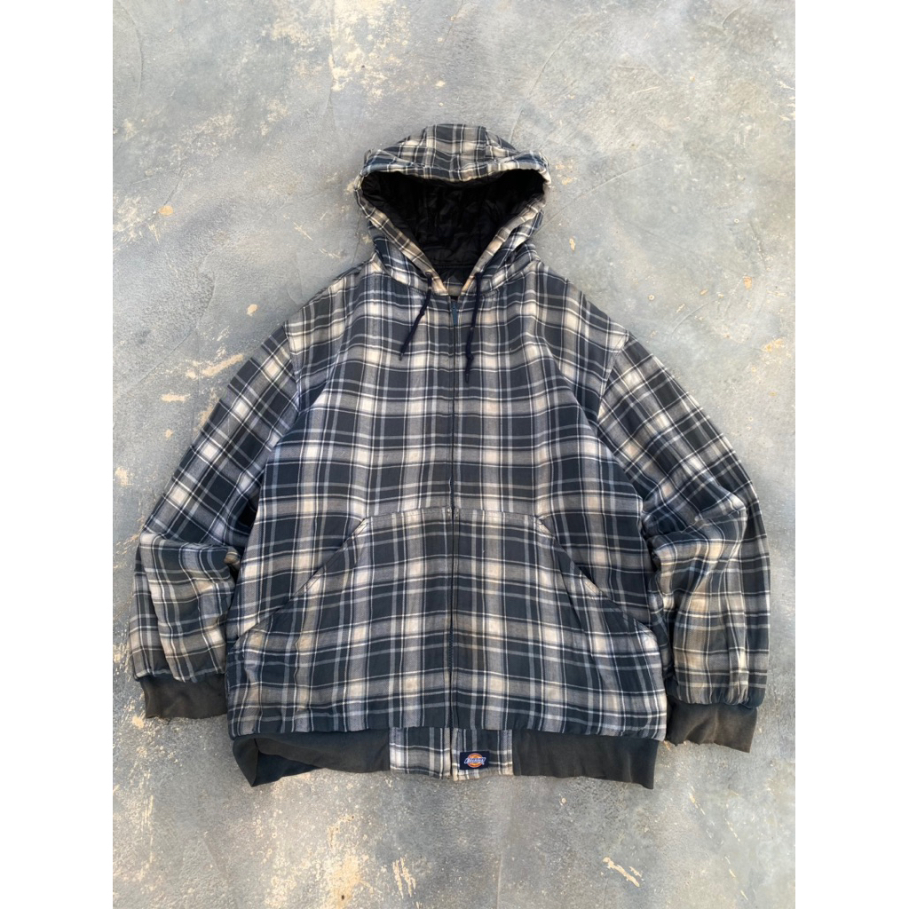 vintage jacket Dickies Quilted Flannel Bomber Hooded Jacket