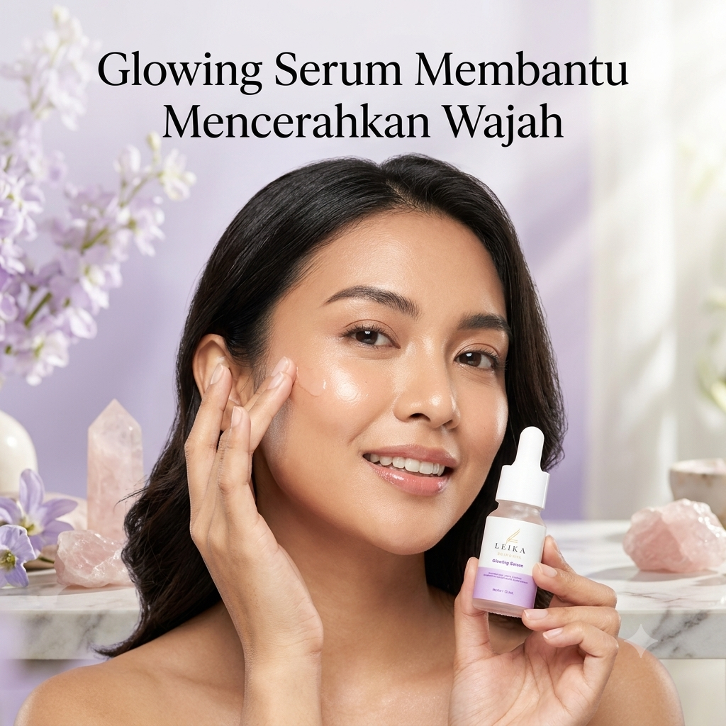 Leika Skincare Glowing Serum Mencerahkan Wajah Kusam Paling Ampuh Serum Pemutih Wajah Bpom Serum Glo