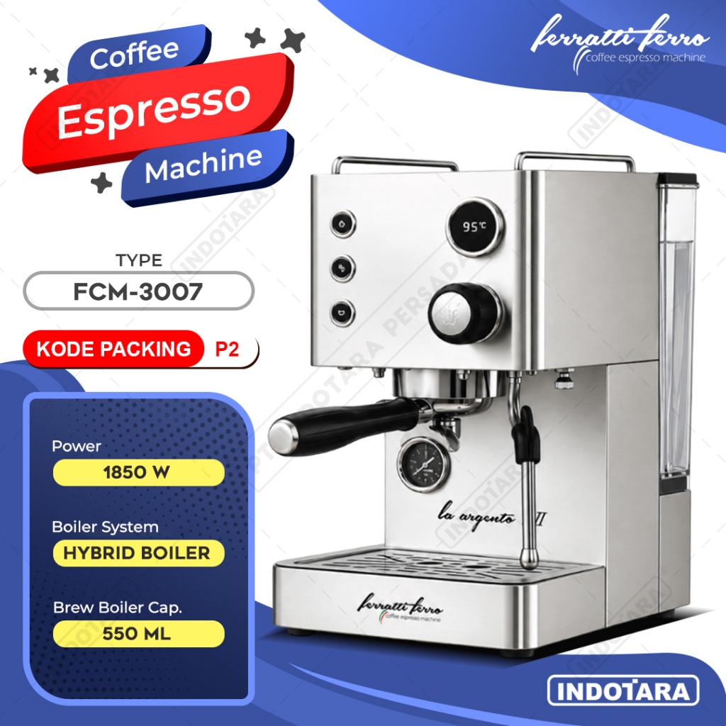 Ferratti Ferro Espresso Machine FCM-3007 La Argento II