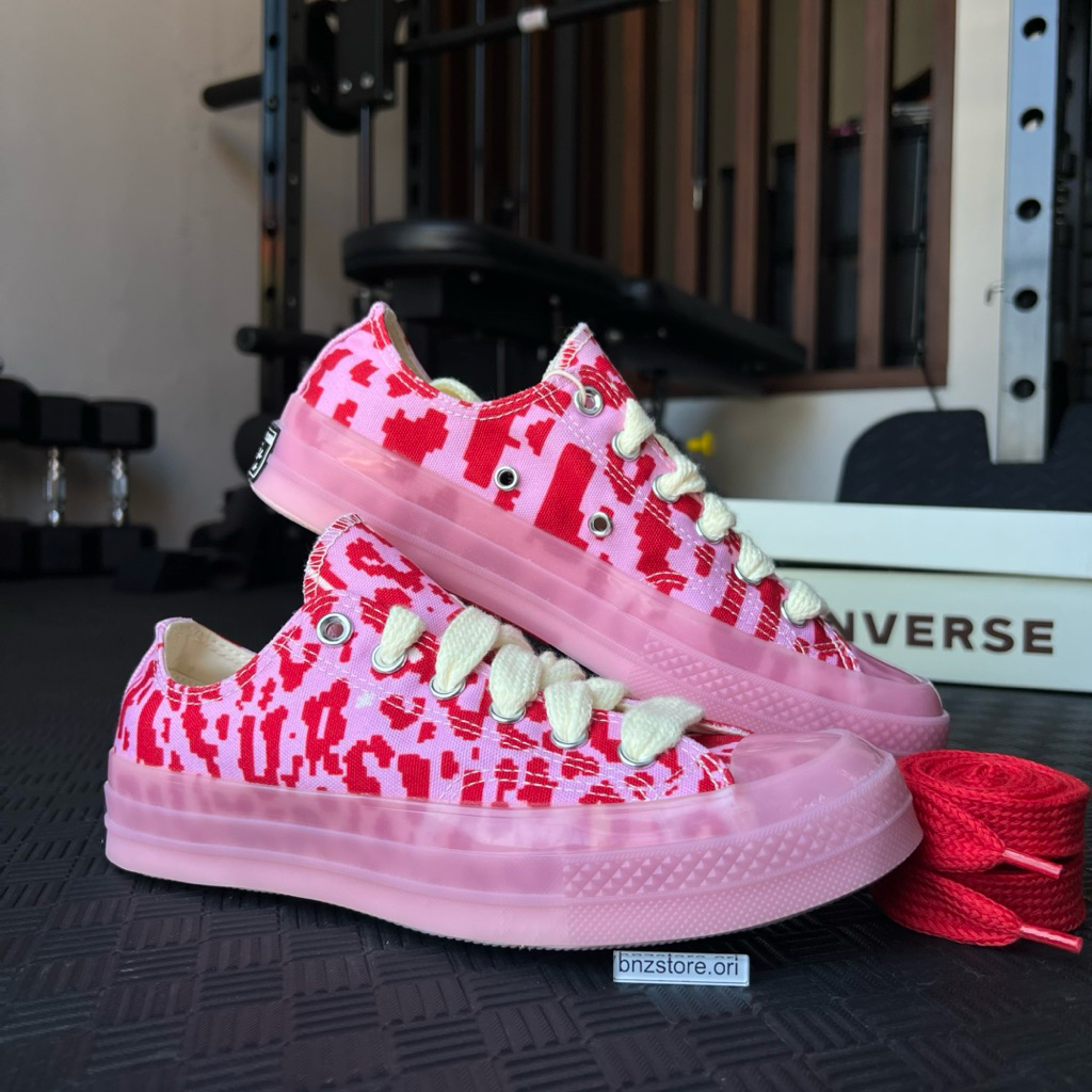 Sepatu Sneakers Unisex Converse X Golf Le Fleur Chuck 70 Leopard Pink/Multi/Pink