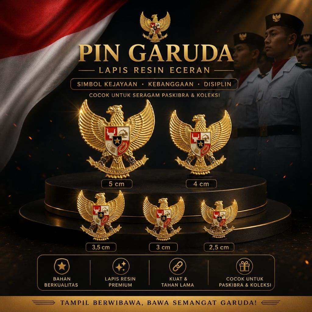 Pin Garuda Pin Garuda Upacara Pin Garuda Paskibra Lapis Resin Pin Lencana Paskibra Garuda