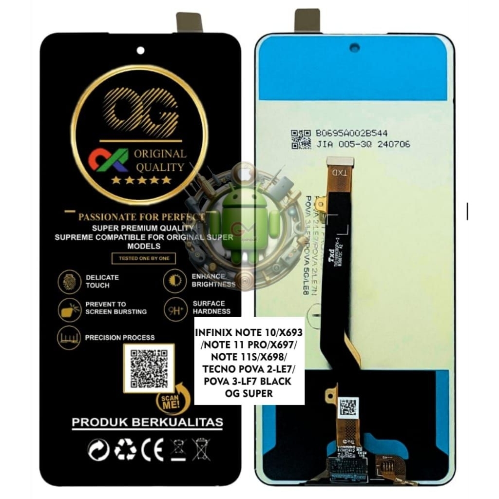 LCD INFINIX NOTE 10/LCD TOUCHSCREEN INFINIX NOTE 10/NOTE 11 PRO/NOTE 11S/TECNO POVA 2/TECNO POVA 3 F