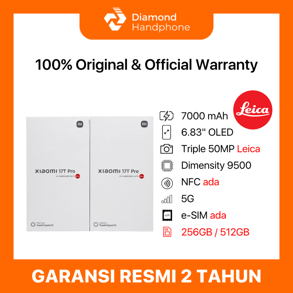 Xiaomi 17T Pro 12/256 12/512 12/256GB 12/512GB 12GB 256GB 512GB Garansi Resmi