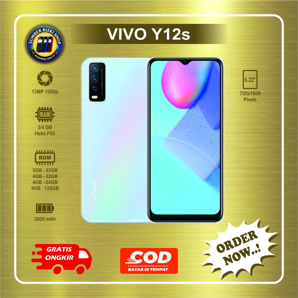 HP VIVO Y12S Normal second batangan siap pakai