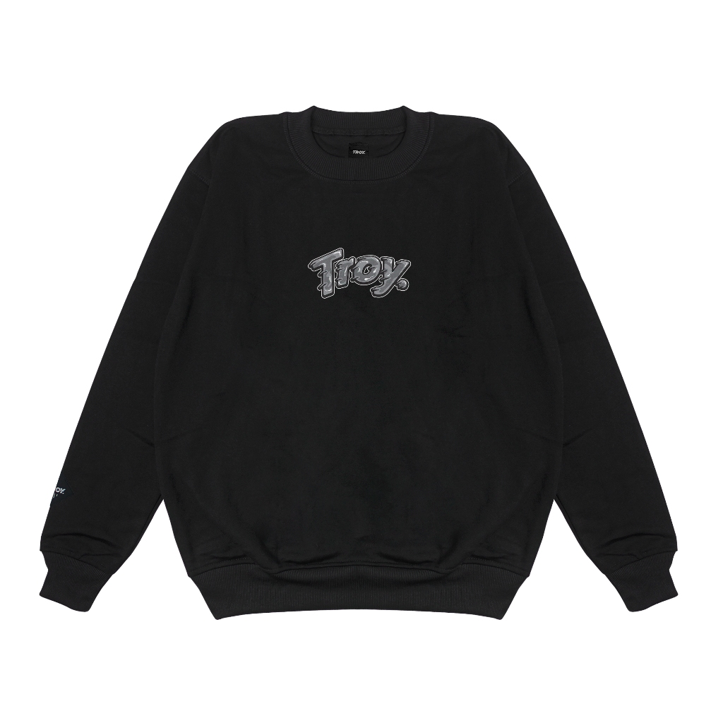 Troy Company Sweater Pria Hitam - Camouflage Sweater Sweatshirt Crewneck Black SWD 250