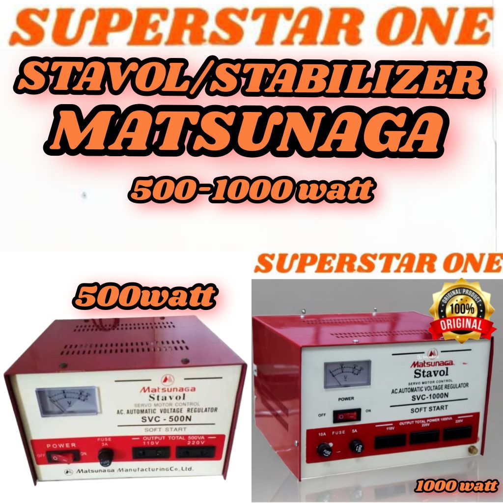 STAVOL/STAVOLT/STABILIZER 500WATT/1000WATT MATSUNAGA