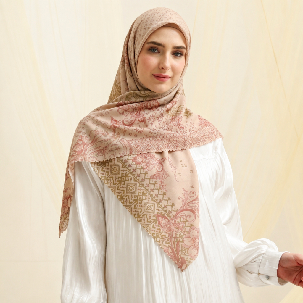 Hijab Segi Empat Voal Premium Dior 115x115 Motif Nayla Exclusive - Scarf Saffiya