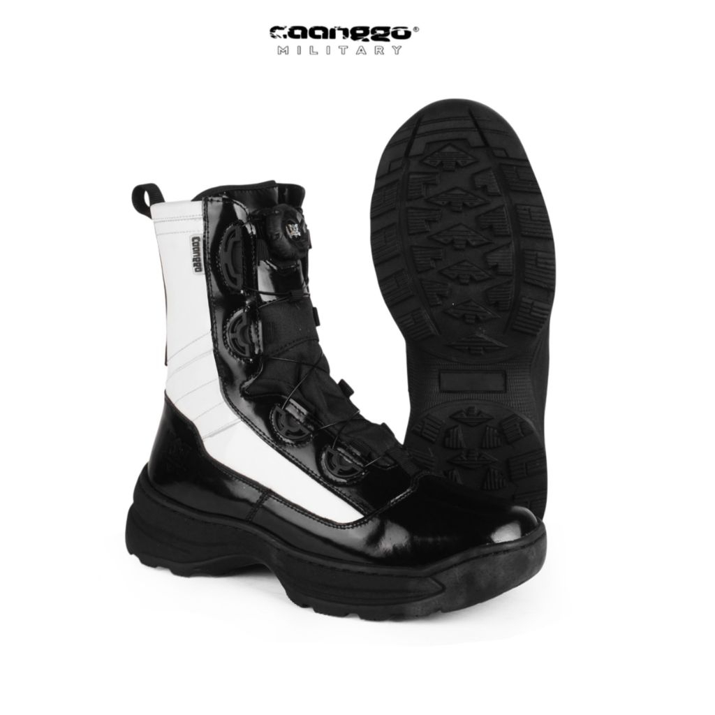Caanggo® - C-86V #sepatu Provost PM Polisi Militer Leather tali otomatis