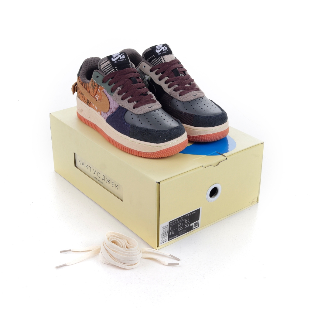 (DBX) Sepatu Sneakers Nike Air Force 1 Low Travis Scott Cactus Jack