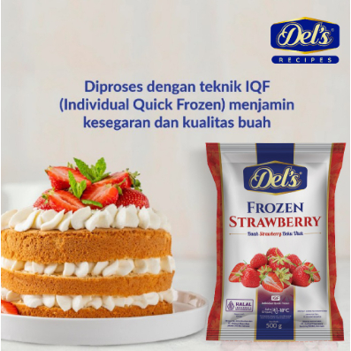 Del's Frozen Strawberry 500gr /Frozen Fruit Strawberry
