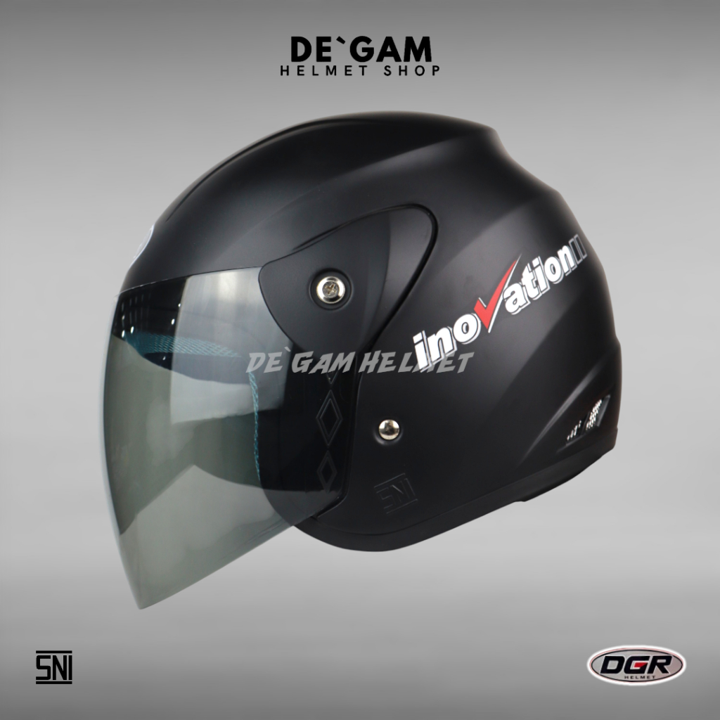 DGR Inovation Solid - Black Doff - Helm Half Face