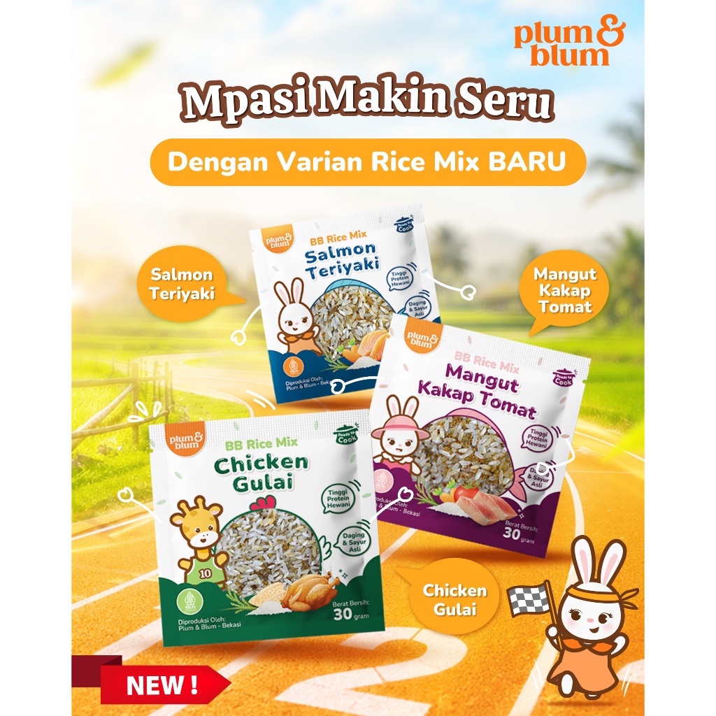 Plum & Blum BB Rice Mix Mpasi Siap Masak No MSG - 30 gr