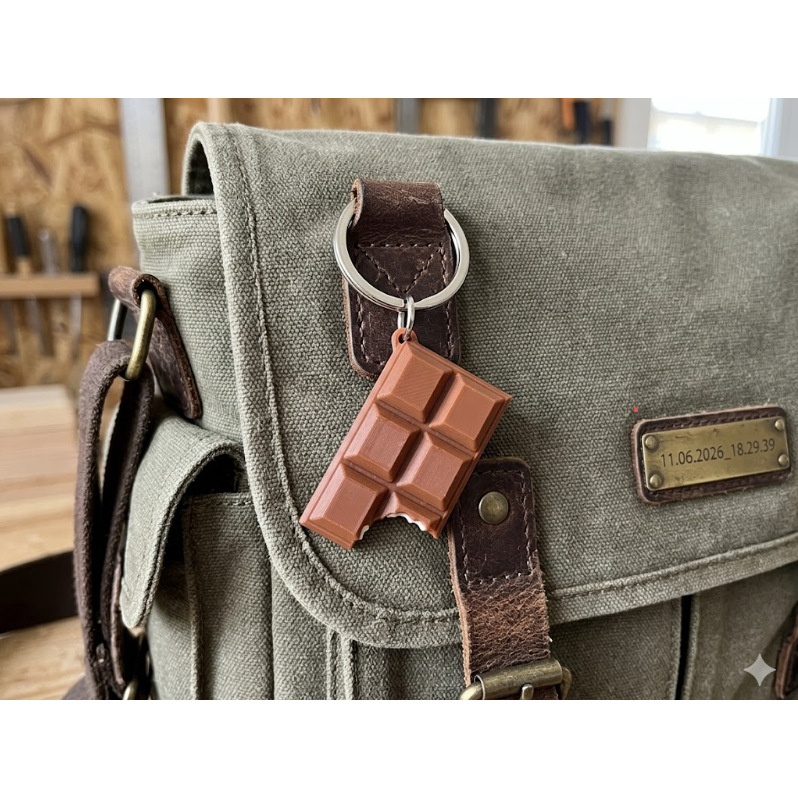 Cuero Chocolate Bar Keychain Gantungan Kunci Cokelat Batang 3D Print Unik Lucu Aksesori Tas