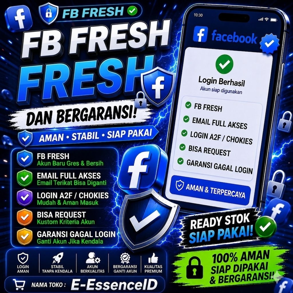 Akun FB Fresh Siap Pakai – Email Full Akses & Login A2F / Cookies (Bisa Request + Garansi Gagal Logi
