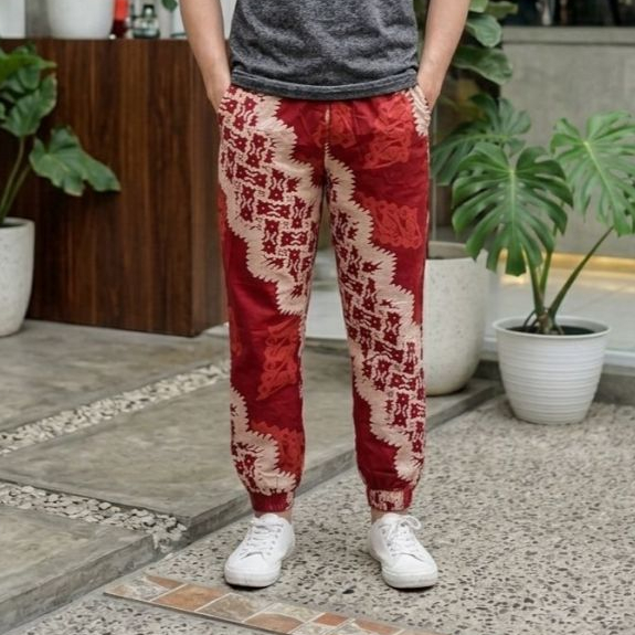 TERLARIS. Celana joger batik abstrak kekinian kode QR8