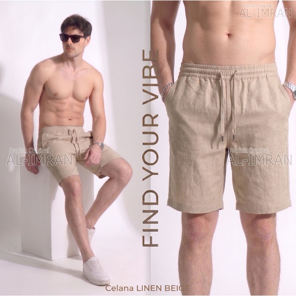 Celana Pendek Pria Linen Celana Pantai Linen
