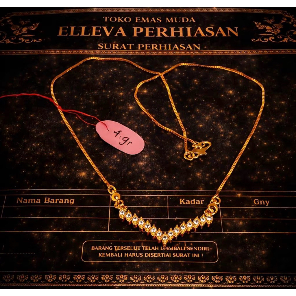 Kalung Fuji Premium Perhiasan Fashion Wanita Berlapis Emas Muda Terlaris Free Surat Dari Toko