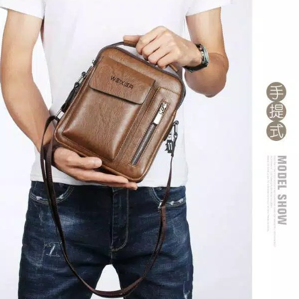A22 Tas selempang retro pria weixier