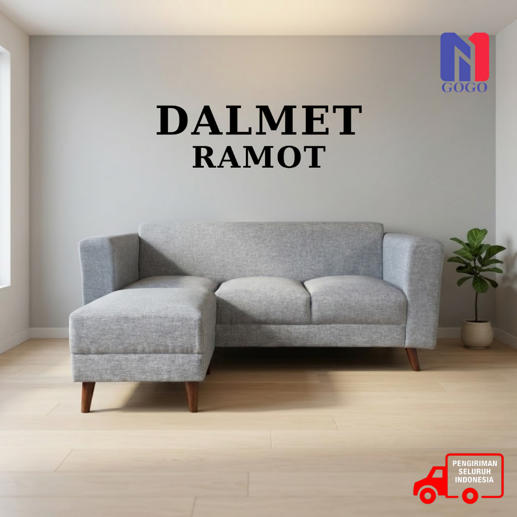 Sofa Retro 3 Dudukan + Puff, Sofa 3 Dudukan + Puff Dalmet Type Ramot
