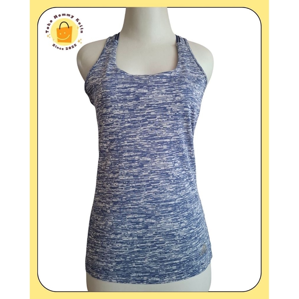 Racerback Tanktop Bra Adidas Blue / Baju Gym Wanita - Preloved