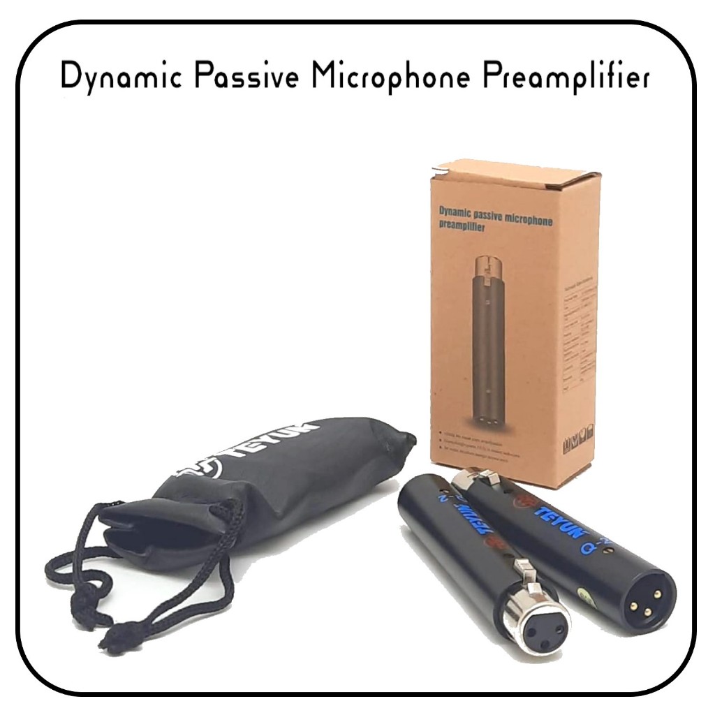 Microphone Dynamic Gain Booster 28dB Preamp - Mic Booster Phantom Q2
