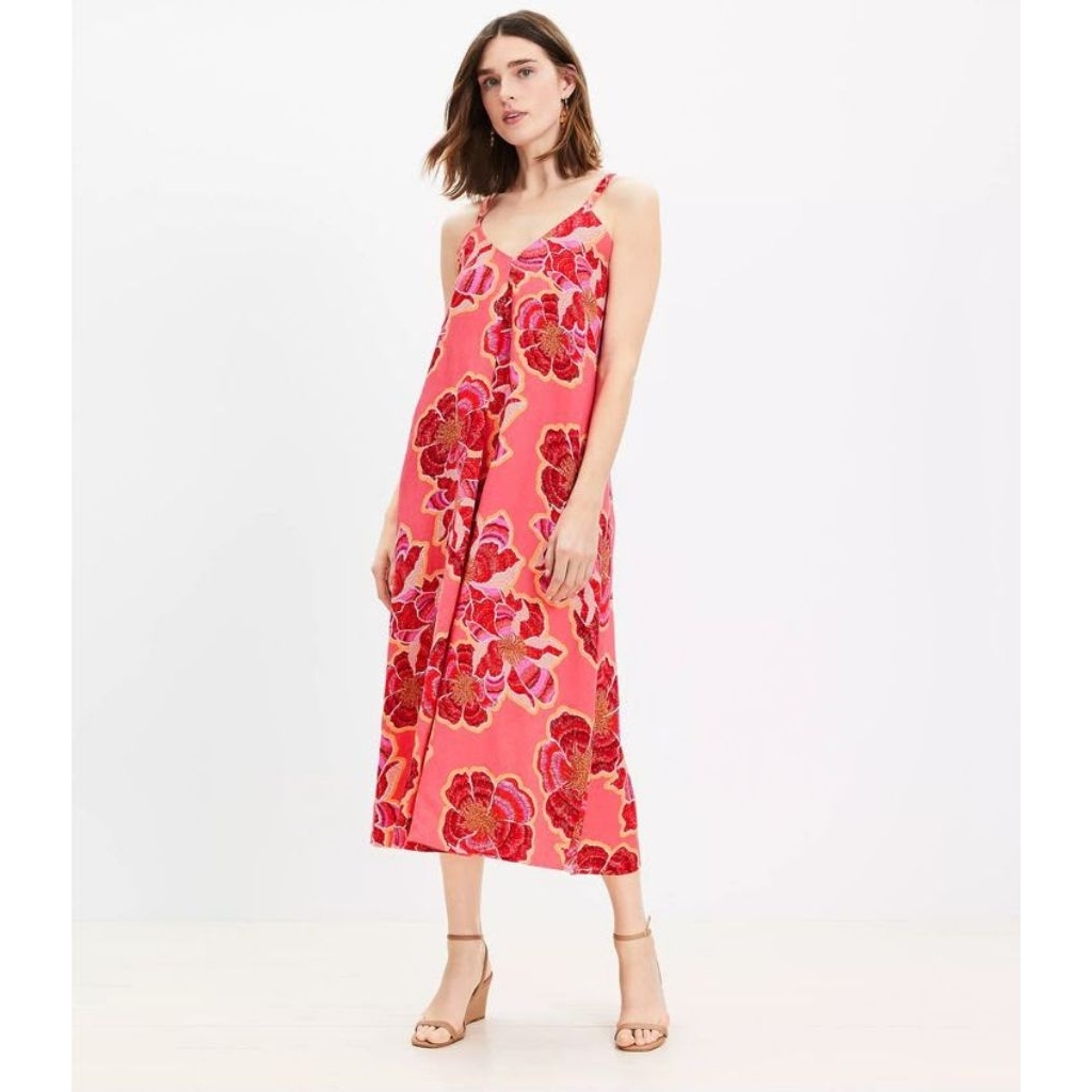 Lft V-Neck Linen Blend Dress