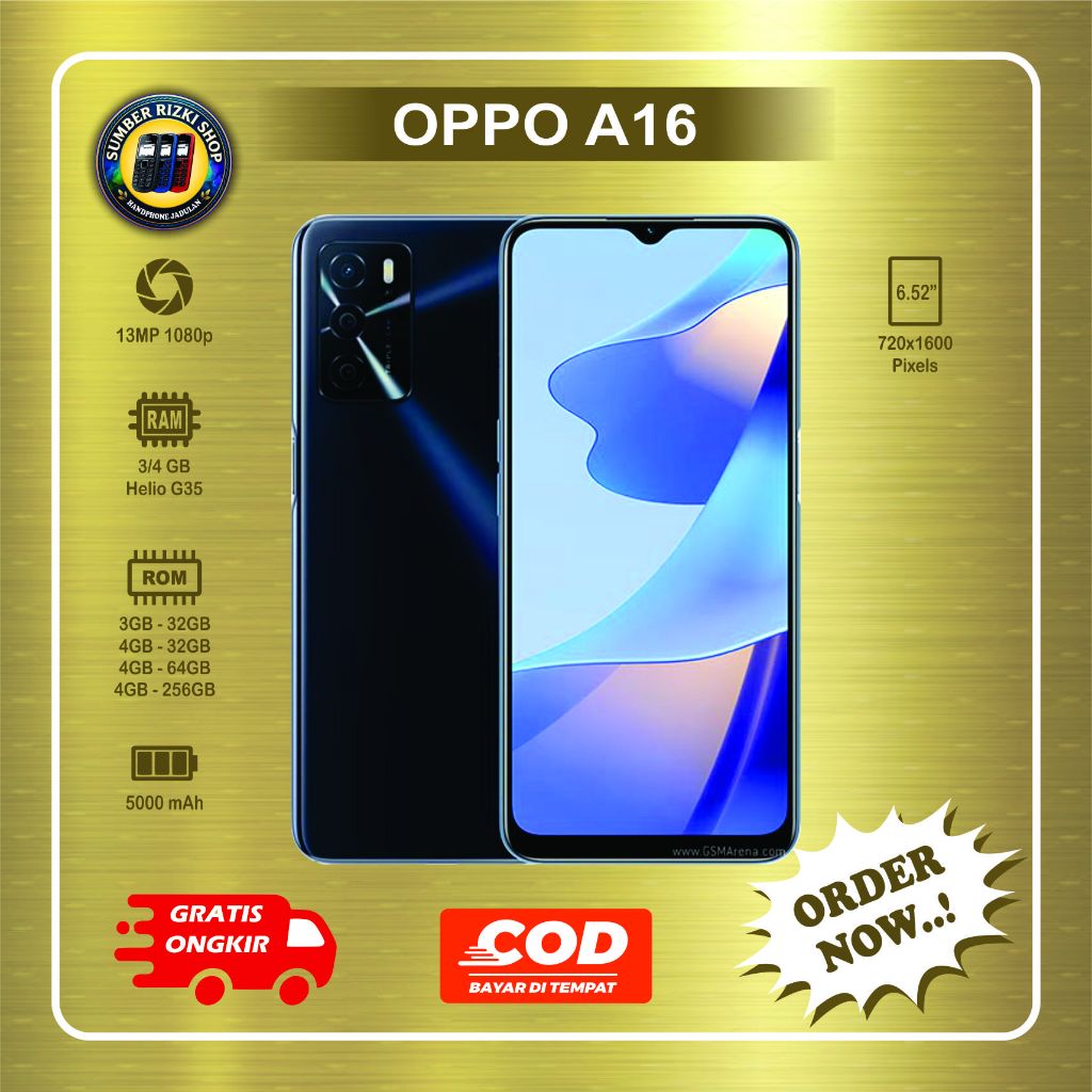 HP OPPO A16 Normal second batangan siap pakai
