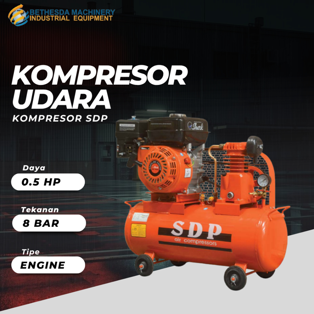 Mesin Kompresor Bensin 1/2 Hp Gasoline Engine 5.5 PK SDP Air Compressor 0.5 HP