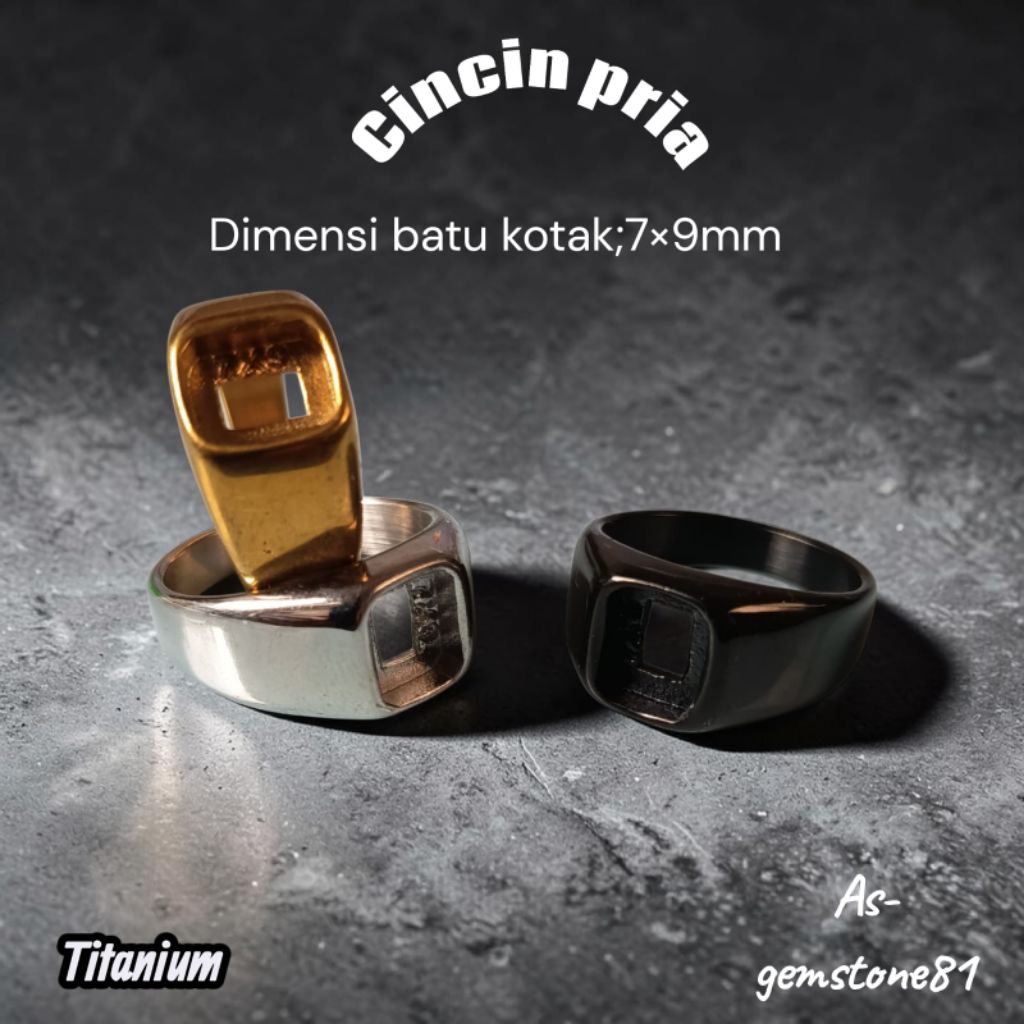 Cincin ring[titanium]kotak 9*7