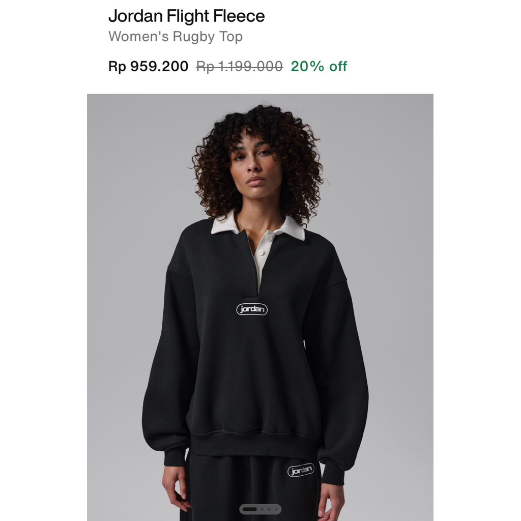 Jordan Women's Flight Fleece Rugby Top - Black [IF0996-010]