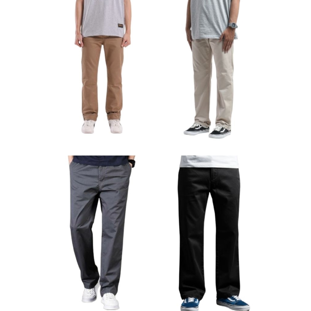 [QNA] Celana chino panjang Pria dewasa PREMIUM Polos Distro Chinos Santai Nyaman