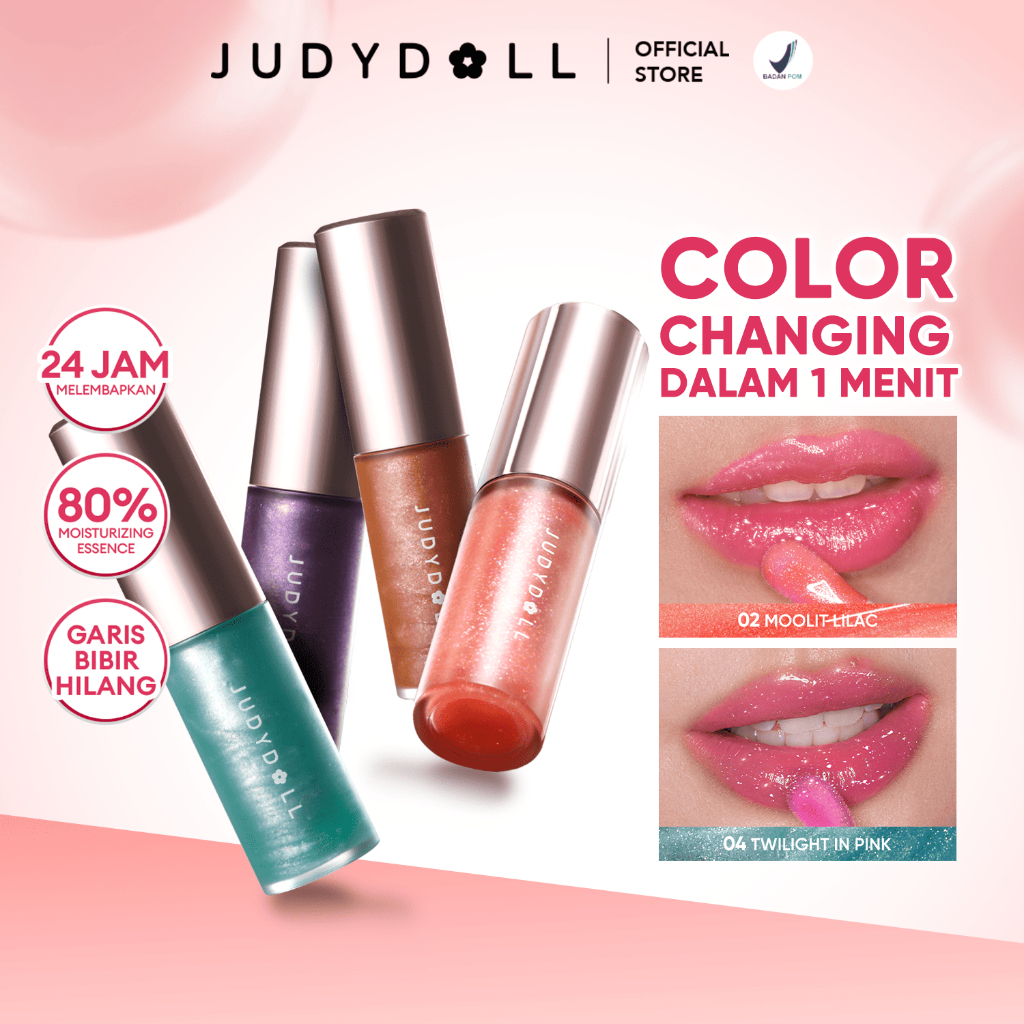 (BARU) Judydoll Dazzle Crush Lip Oil - 7ml (Glitter Lip Oil with 8Hr Tint, Plumping, & Hydrating)