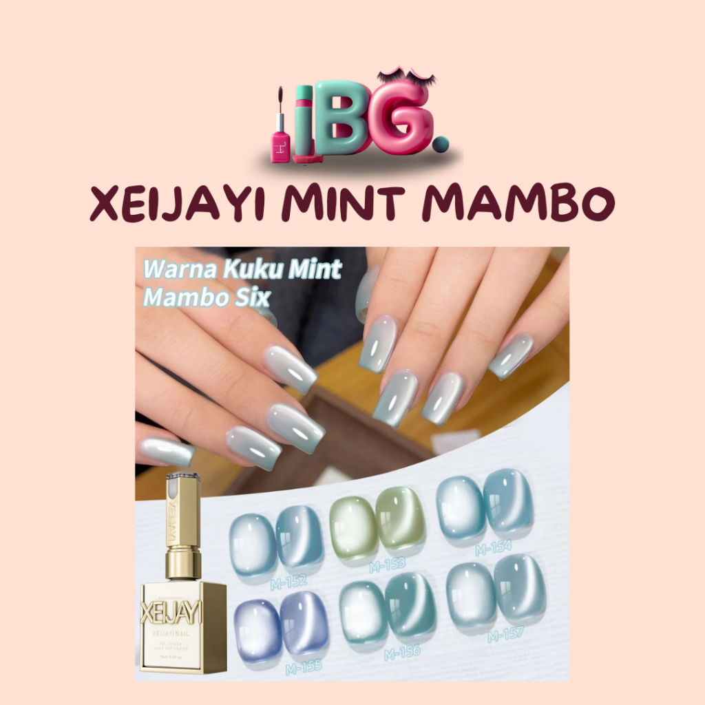 Xeijayi Cat Eye Luxury Mint Mambo | Xeijayi Cat Eye Luxury Biru Hijau Mint | Kutek Cat Eye Xeijayi Luxury Mint Ice Blue