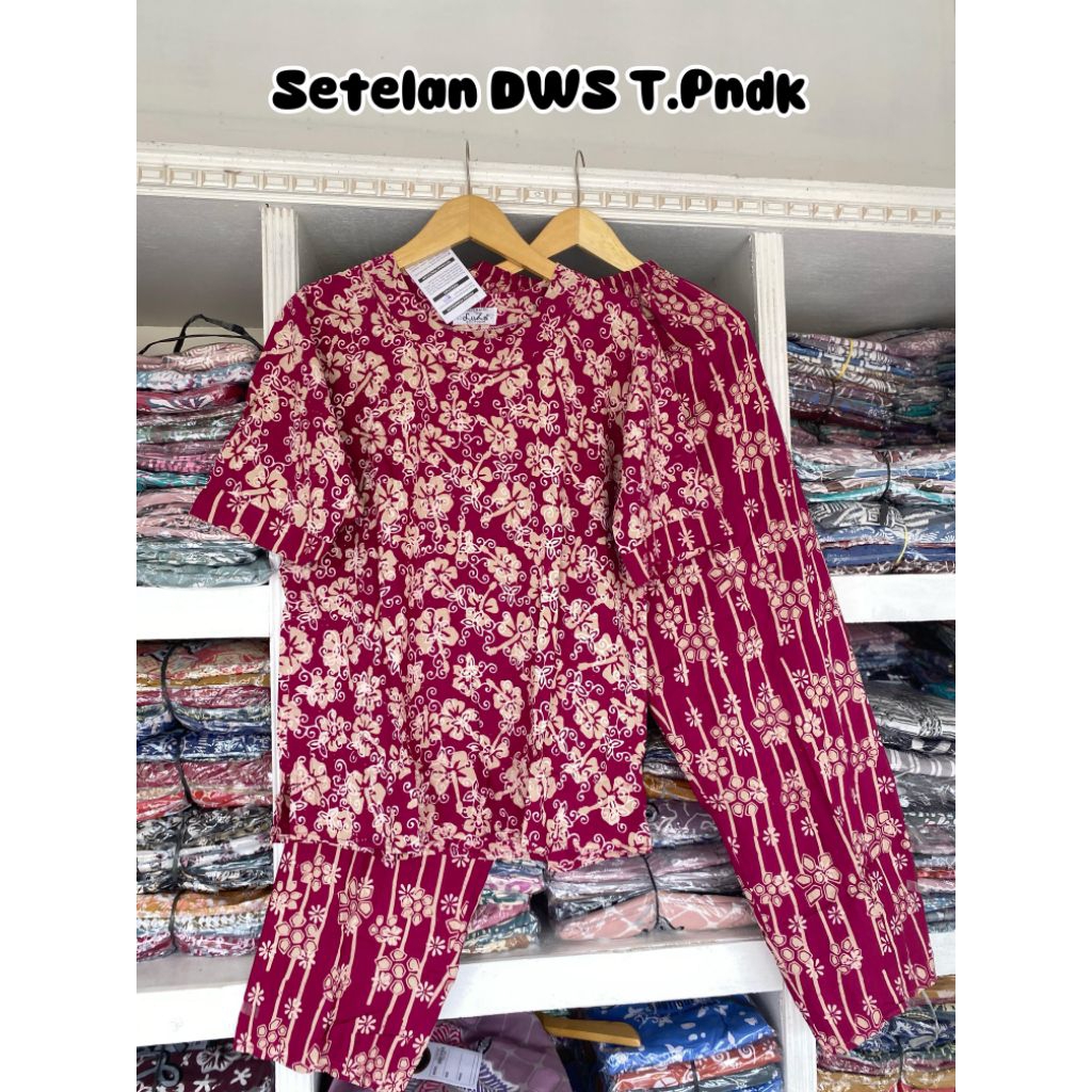 Setelan Perempuan Batik Luza Dewasa/Standar Tangan Pendek