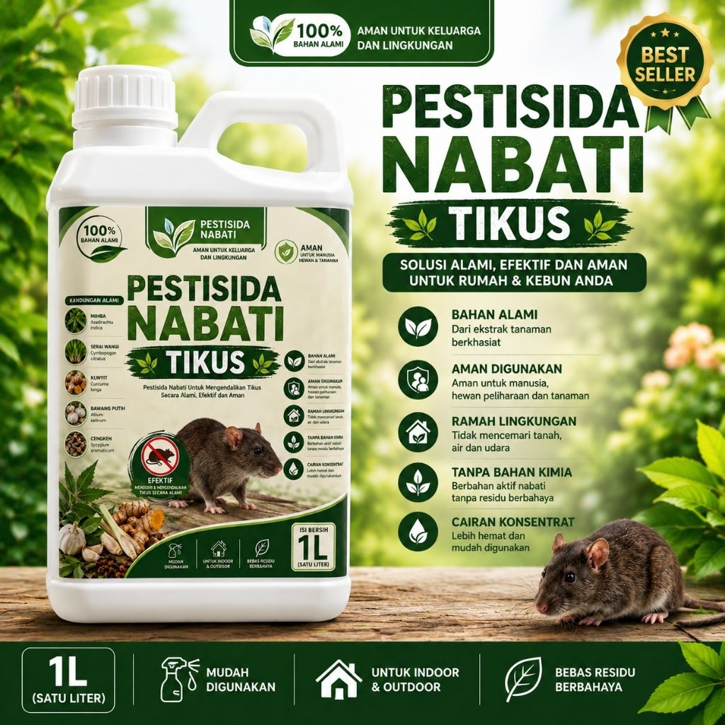 Pestisida Nabati Tikus  Nutrisiku.id | Pengendali Hama Tikus Organik