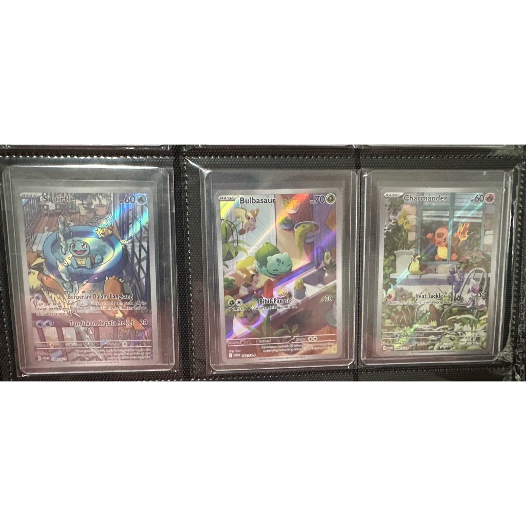 Charmander 093/SV-P AR & Squirtle 094/SV-P AR & Bulbasaur 092/SV-P AR Trio Kanto Harta Berkilau Shin