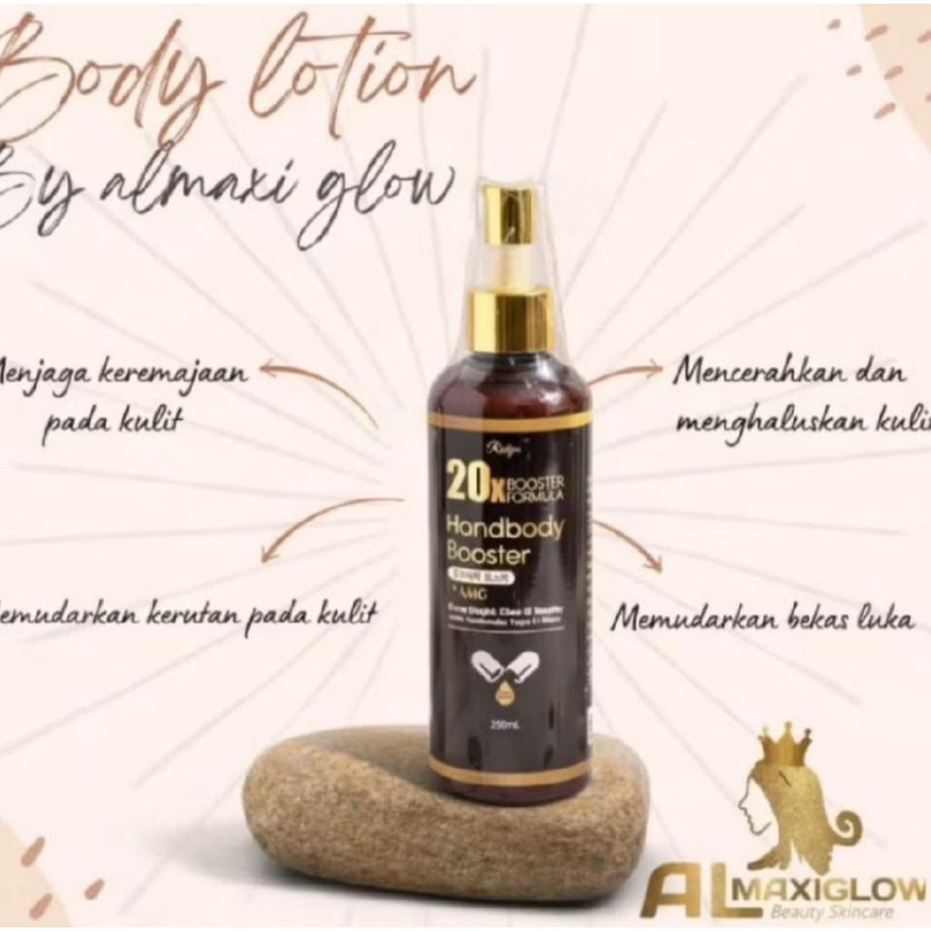 handbody al maxi glow / body lotion al maxi glow /pemutih tubuh 17x lebih cepat whitening