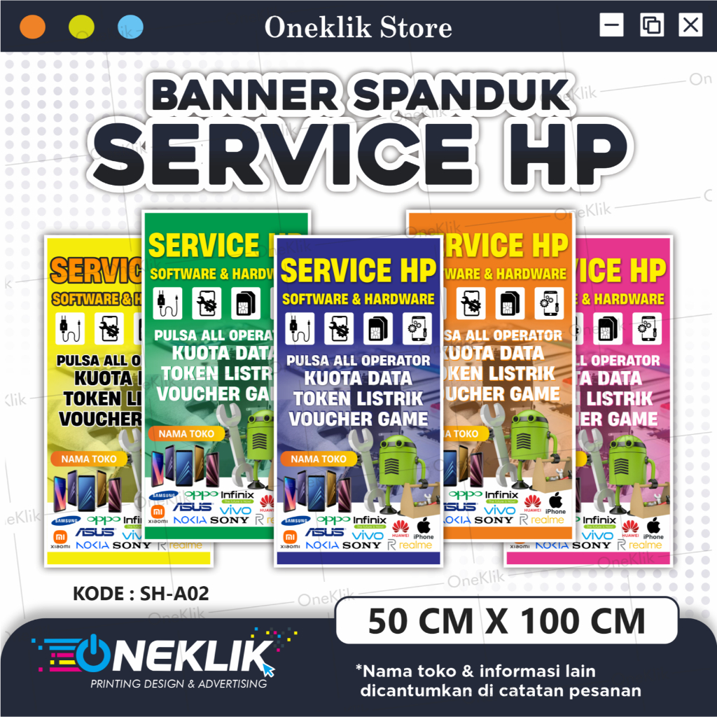 Banner Servis Handhphone / Banner Service HP / Spanduk Servis HP murah / Banner Service Hp kode SH-A