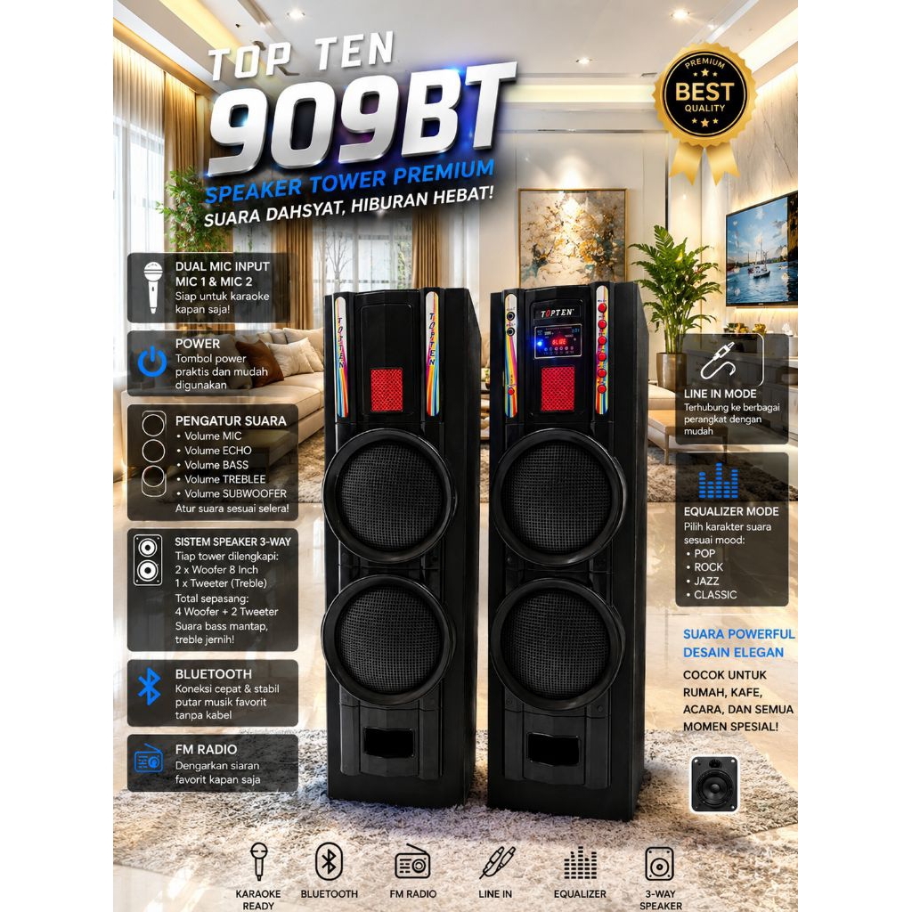 speaker Bluetooth Topten SB-909BT