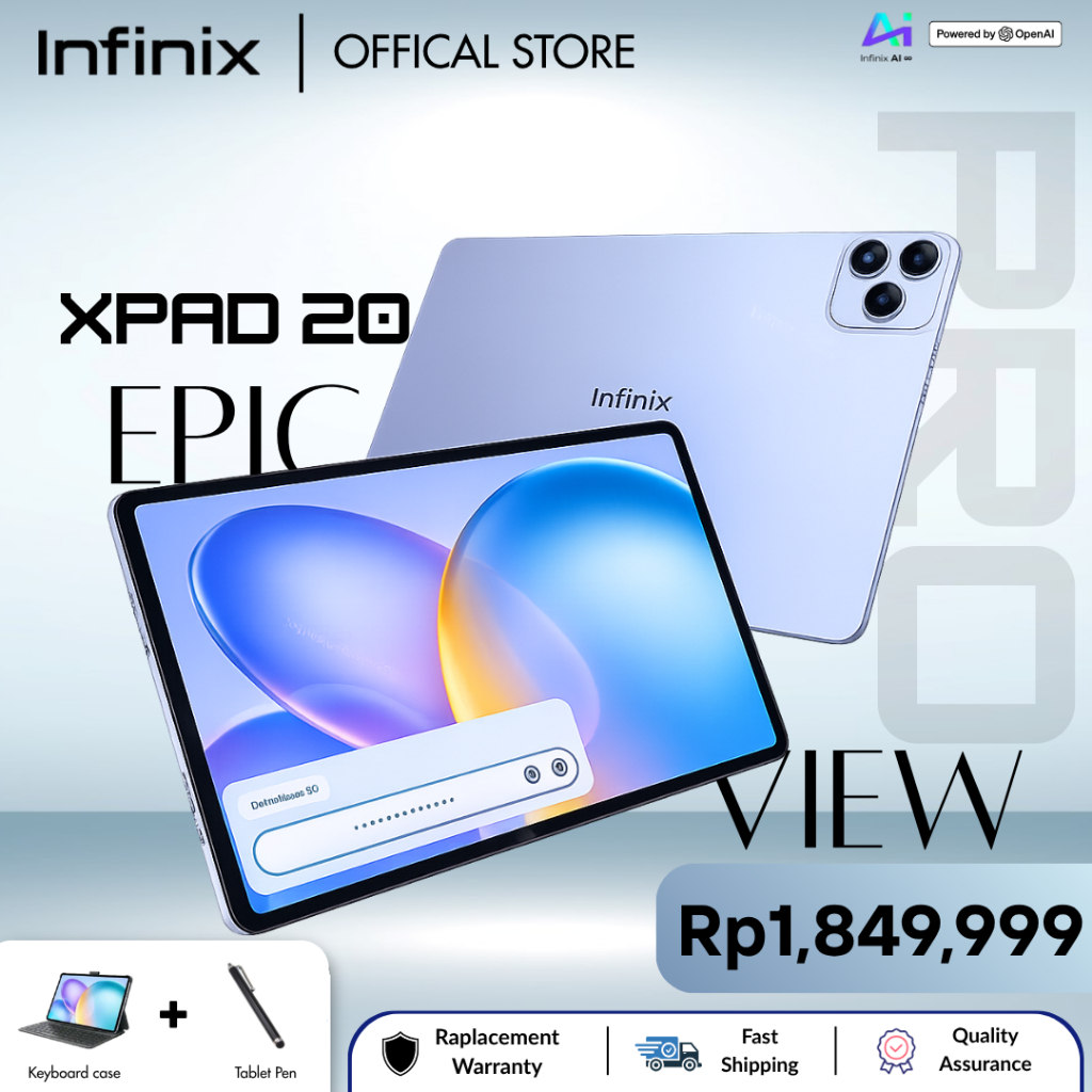 [ COD Tersedia ] Infinix XPad 20 Pro 12" 16GB RAM + 512GB ROM | Super Cepat & Smooth | Layar Besar |