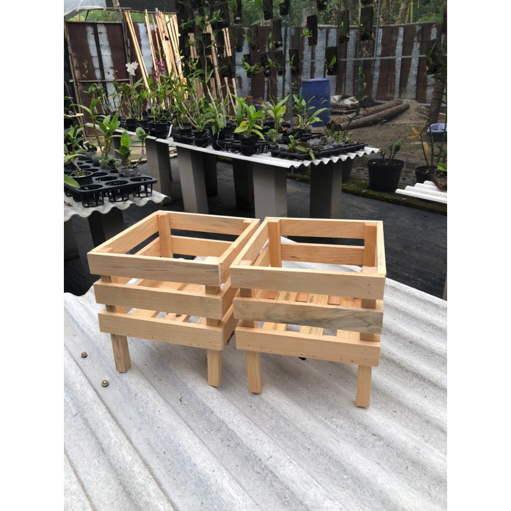 Pot Anggrek Kayu Aesthetic Paket 2 Pot Murah