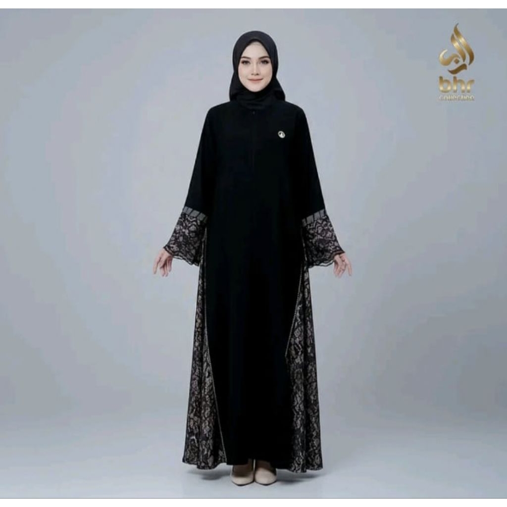 (WTS) Abaya Hitam Premium BHR Collection Luxury Lace Dress